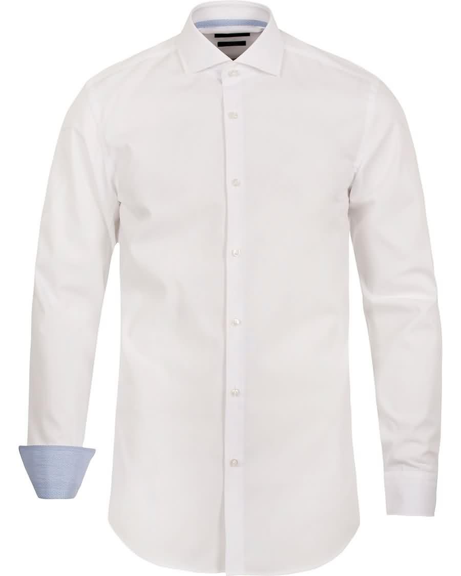 boss jery slim fit contrast shirt white På Salg Billig uibby